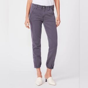 PAIGE Mayslie Jogger with Velvet Side Stripe Vintage Pearl Grey Size 28